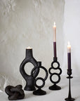 Aluminium Kerzenhalter, schwarz