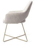 Polsterstuhl Yanai Crossgestell Gold, hellgrau