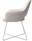 Polsterstuhl Yanai Crossgestell Edelstahl, hellgrau