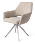 Drehstuhl Yanai Edelstahl, beige