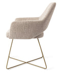 Polsterstuhl Yanai Crossgestell Gold, beige
