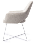 Polsterstuhl Yanai Crossgestell weiß, hellgrau