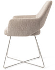Polsterstuhl Yanai Crossgestell Edelstahl, beige