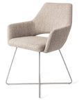 Polsterstuhl Yanai Crossgestell Edelstahl, beige