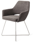 Polsterstuhl Yanai Crossgestell Edelstahl, dunkelgrau