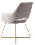 Polsterstuhl Yanai Crossgestell Gold, hellgrau