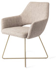 Polsterstuhl Yanai Crossgestell Gold, beige