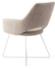 Polsterstuhl Yanai Crossgestell weiß, beige