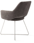 Polsterstuhl Yanai Crossgestell Edelstahl, dunkelgrau