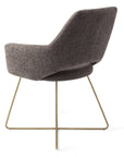 Polsterstuhl Yanai Crossgestell Gold, dunkelgrau