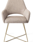 Polsterstuhl Yanai Crossgestell Gold, beige