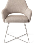 Polsterstuhl Yanai Crossgestell Edelstahl, beige