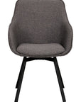 Polsterstuhl Lida mit Armlehne, dunkelgrau