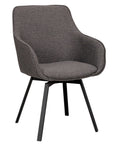 Polsterstuhl Lida mit Armlehne, dunkelgrau