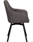 Polsterstuhl Lida mit Armlehne, dunkelgrau