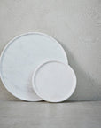 Marmortablett ø25cm, weiß