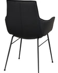 Polsterstuhl Echo Echtleder mit Armlehne, schwarz