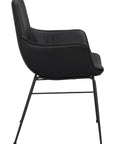 Polsterstuhl Echo Echtleder mit Armlehne, schwarz