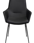 Polsterstuhl Echo Echtleder mit Armlehne, schwarz