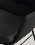 Polsterstuhl Echo Echtleder mit Armlehne, schwarz
