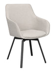 Polsterstuhl Lida mit Armlehne, beige-grau