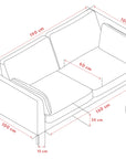 Lounge Sofa Corwin 2,5-Sitzer, braun