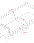 Lounge Sofa Corwin 3-Sitzer, braun