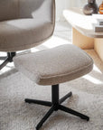 Sessel mit Fußhocker, beige