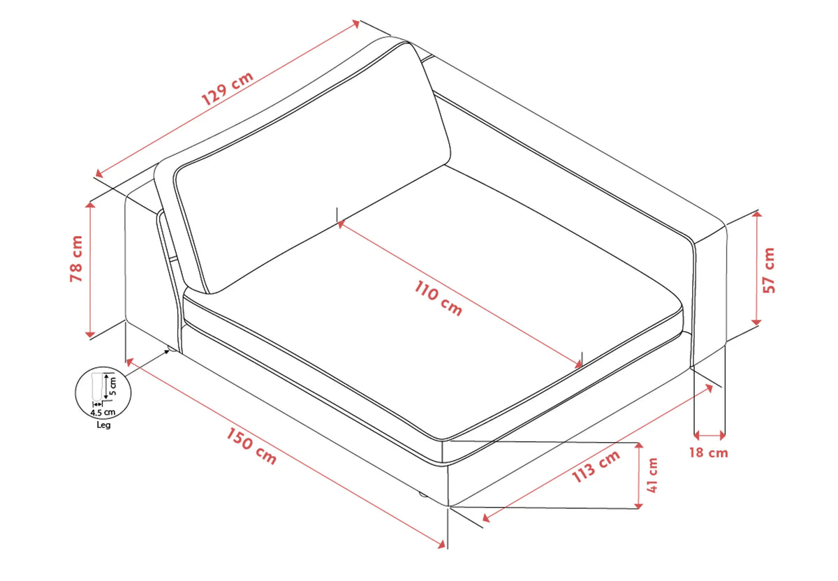 Chaiselongue Ecke rechts, hellbeige