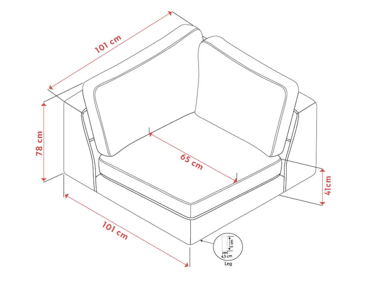 Loungesofa Eckmodul, hellbeige