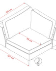 Loungesofa Eckmodul, hellbeige