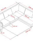 Ecksofa Corwin 5-Sitzer, braun