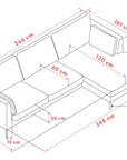 Ecksofa Corwin 3-Sitzer, braun