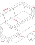 Ecksofa Corwin 3-Sitzer, braun