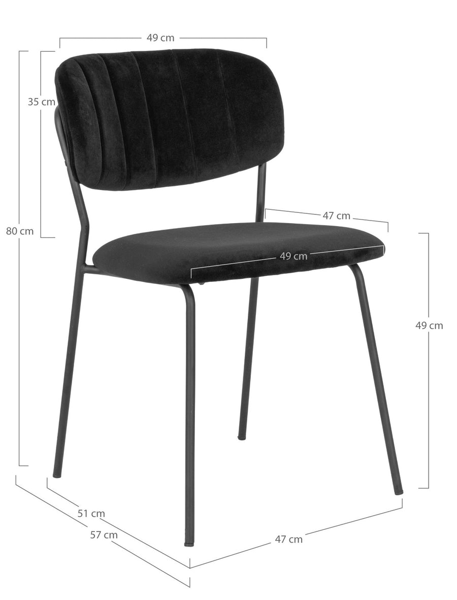 Polsterstuhl Nemea Samt, schwarz