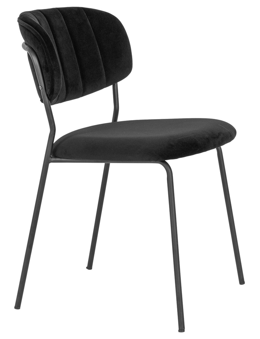 Polsterstuhl Nemea Samt, schwarz