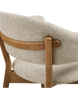 Polsterstuhl Eiche mit Armlehne, beige