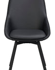 Polsterstuhl Lida, Leder schwarz