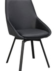Polsterstuhl Lida, Leder schwarz