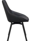 Polsterstuhl Lida, Leder schwarz