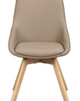Polsterstuhl Lida, Leder beige | Eiche geölt