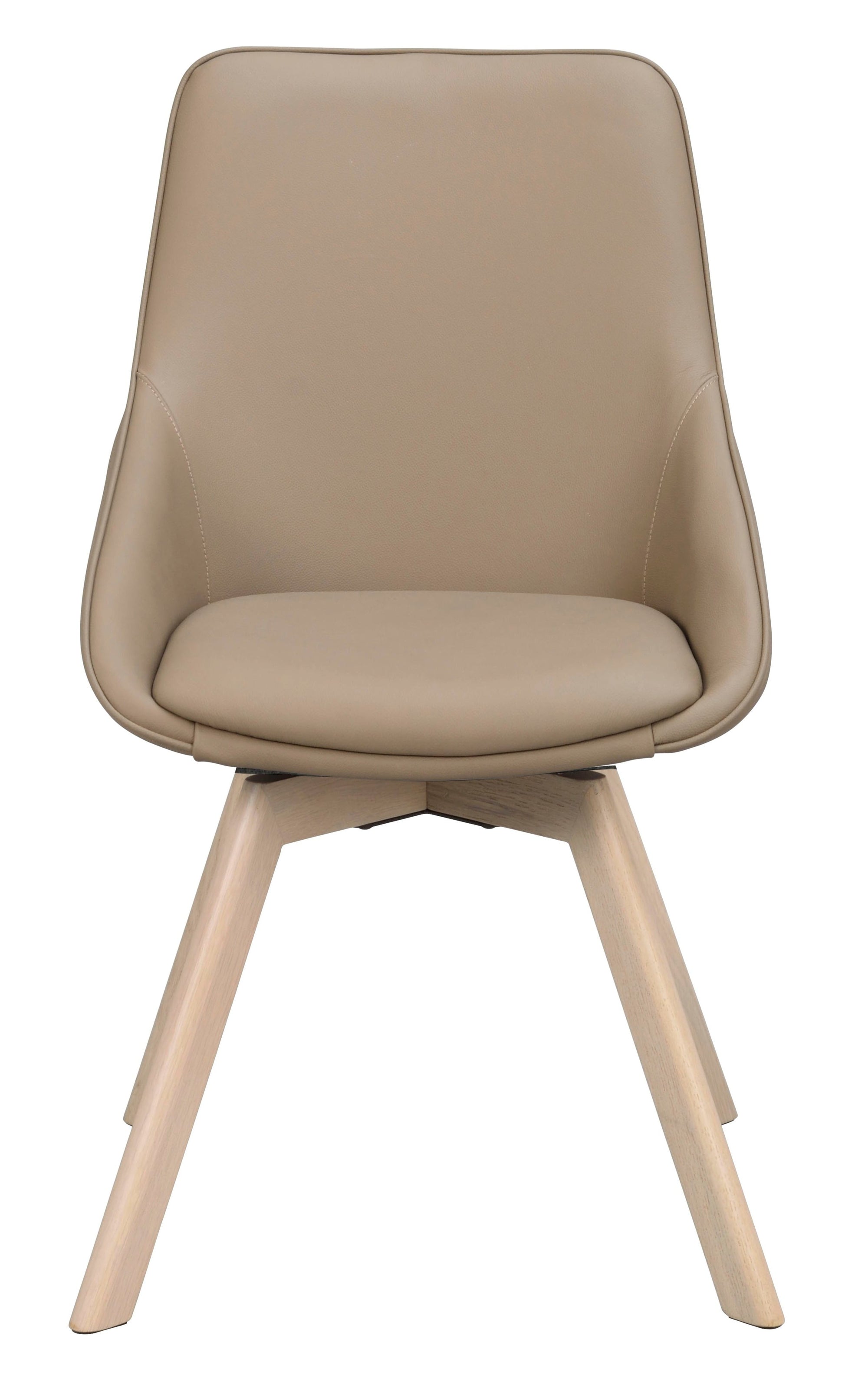 Polsterstuhl Lida, Leder beige | Eiche hell