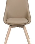Polsterstuhl Lida, Leder beige | Eiche hell