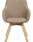 Polsterstuhl Lida mit Armlehne, Leder beige