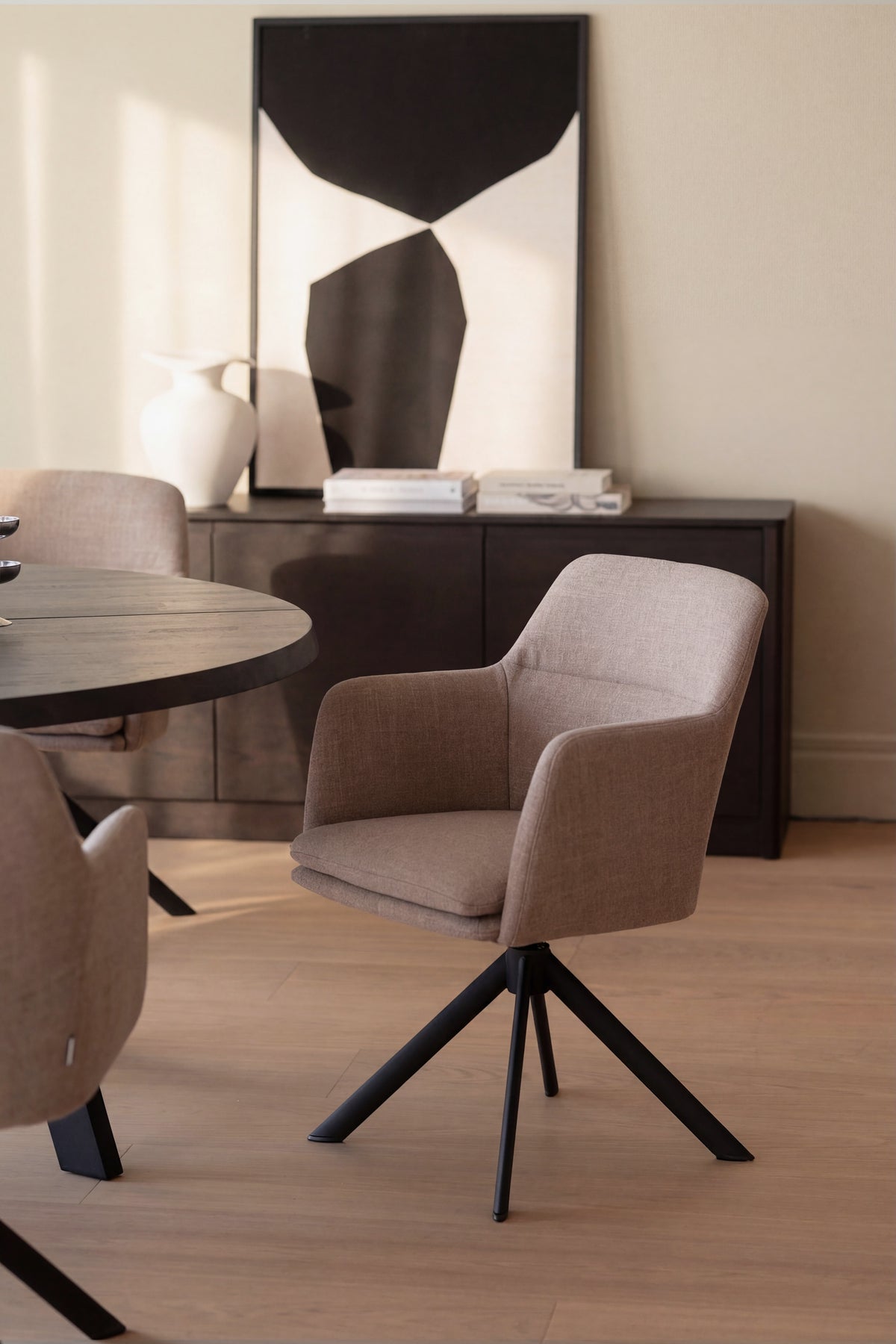 Polsterstuhl Gladstone, braun-beige