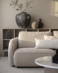 Lounge mit Chaiselongue links Boucle L400cm , beige