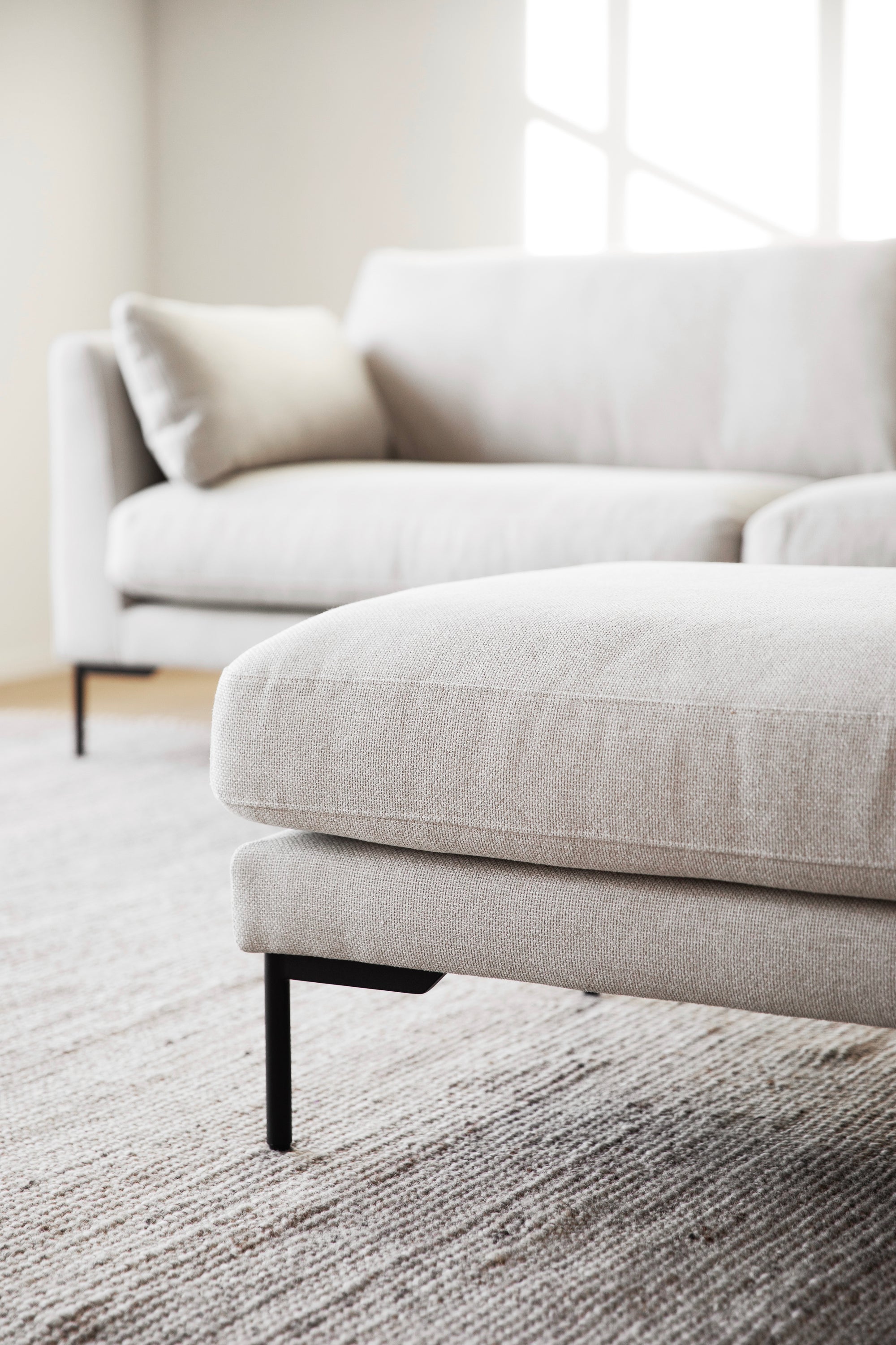 Ecksofa Corwin 3-Sitzer, hell-beige