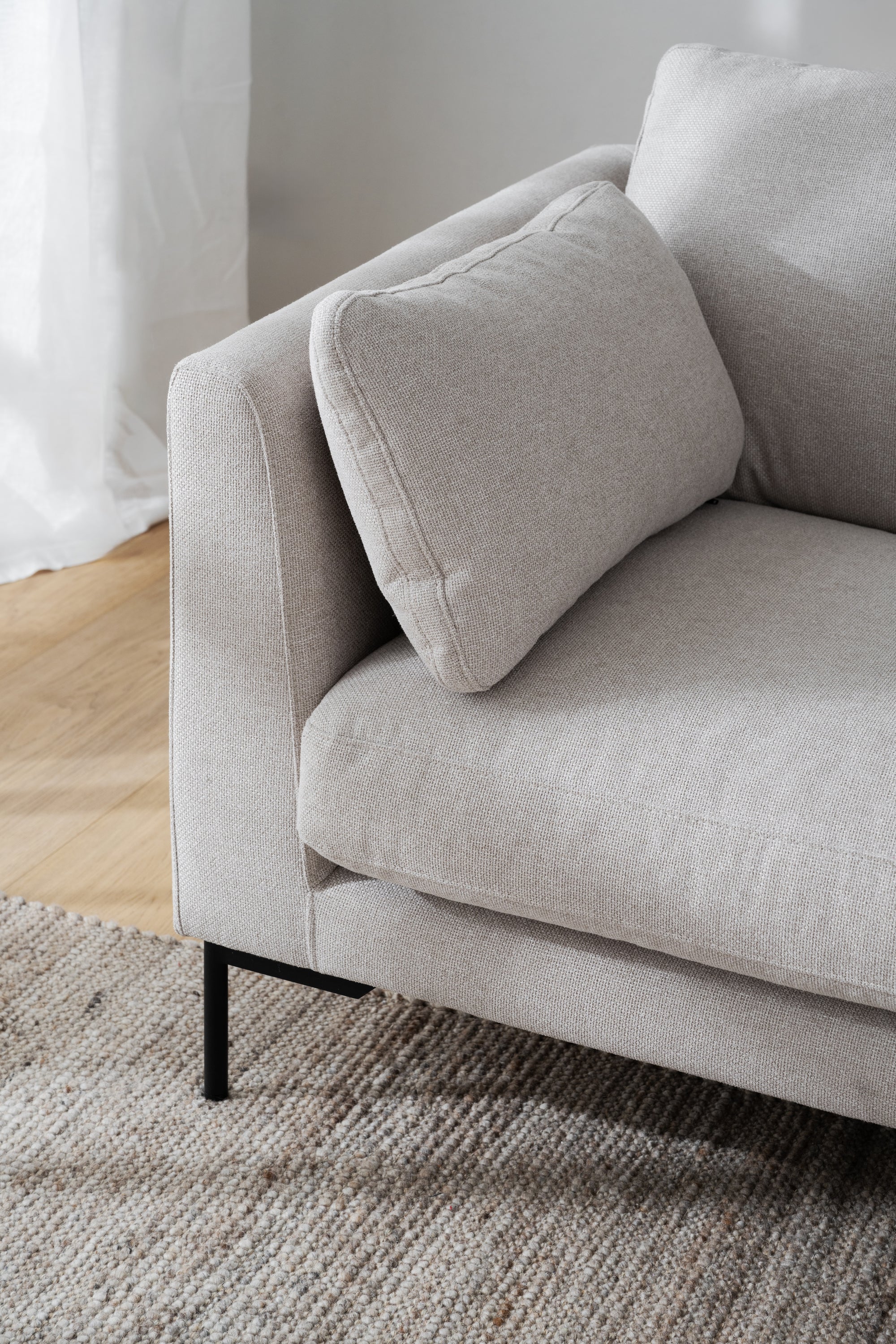 Lounge Sofa Corwin 3-Sitzer, hell-beige