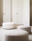 Loungehocker Chana ø90cm, hellbeige