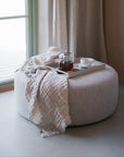Loungehocker Chana ø90cm, hellbeige